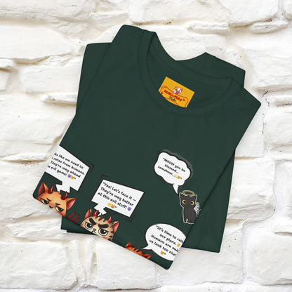 "Humans Are Way Ahead In The Evil Game! 😈😼" Cat  T-shirt |Nunu&Miao Studio - Nunu&Miao Studio