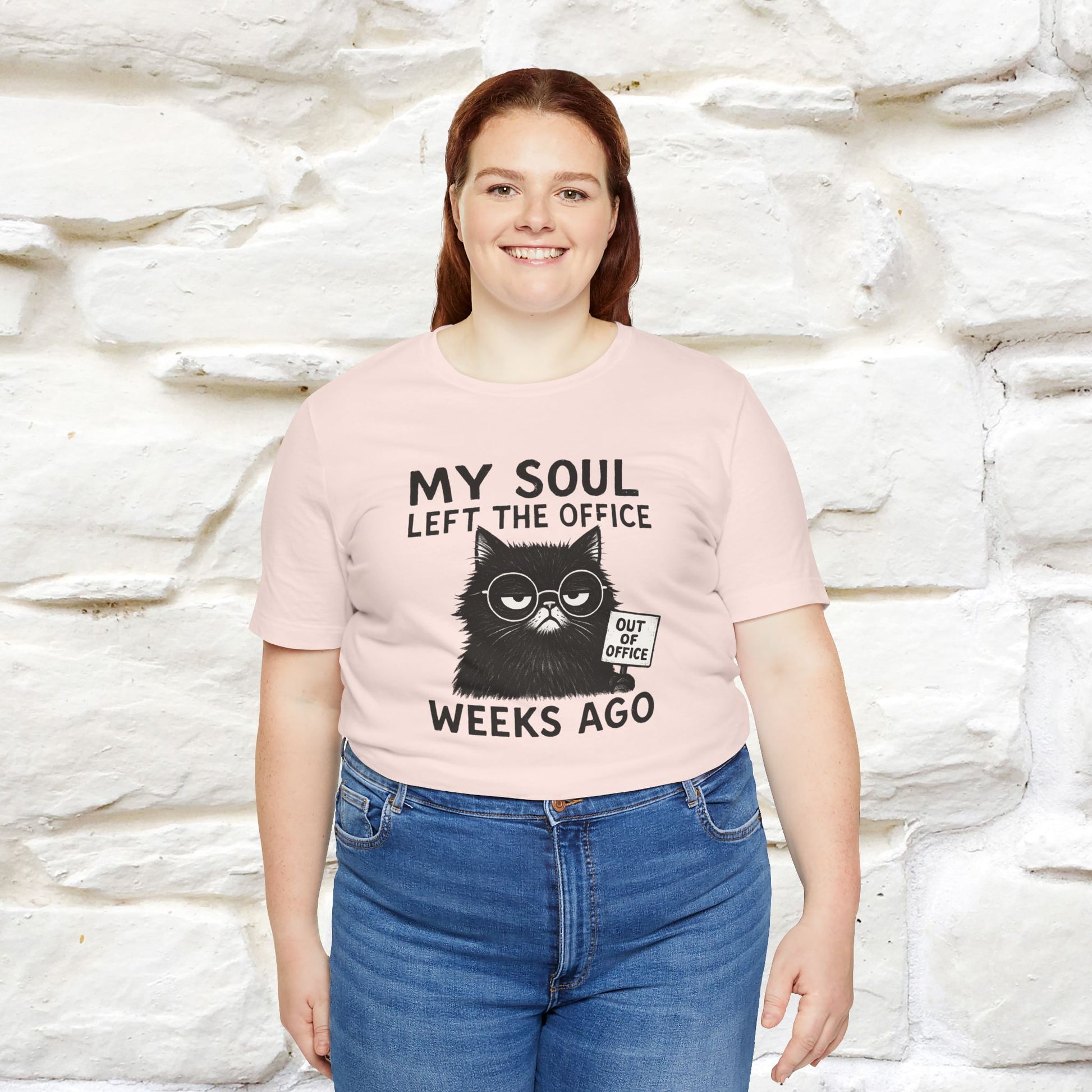 "My Soul Left The Office..." |Funny Cat T-Shirt | Nunu&Miao Studio - Nunu&Miao Studio