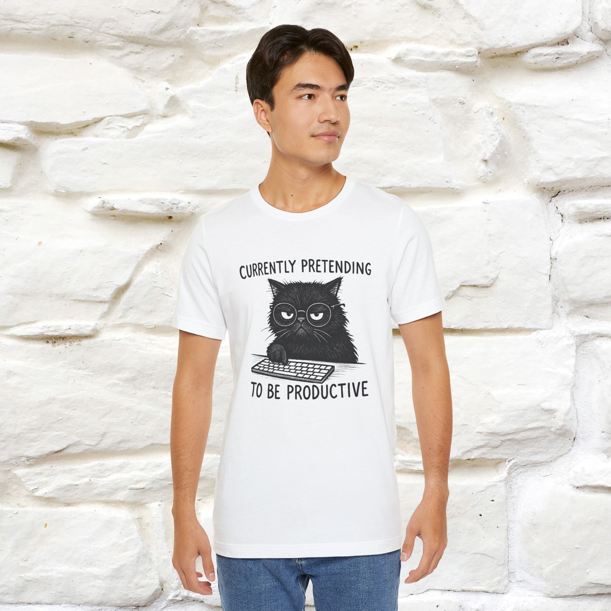 "Currently Pretending To Be Productive" |Cat T-Shirt | Nunu&Miao Studio - Nunu&Miao Studio