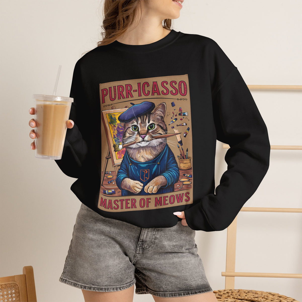 "Purr-icasso.'' |Cat Sweatshirt | Nunu&Miao Studio