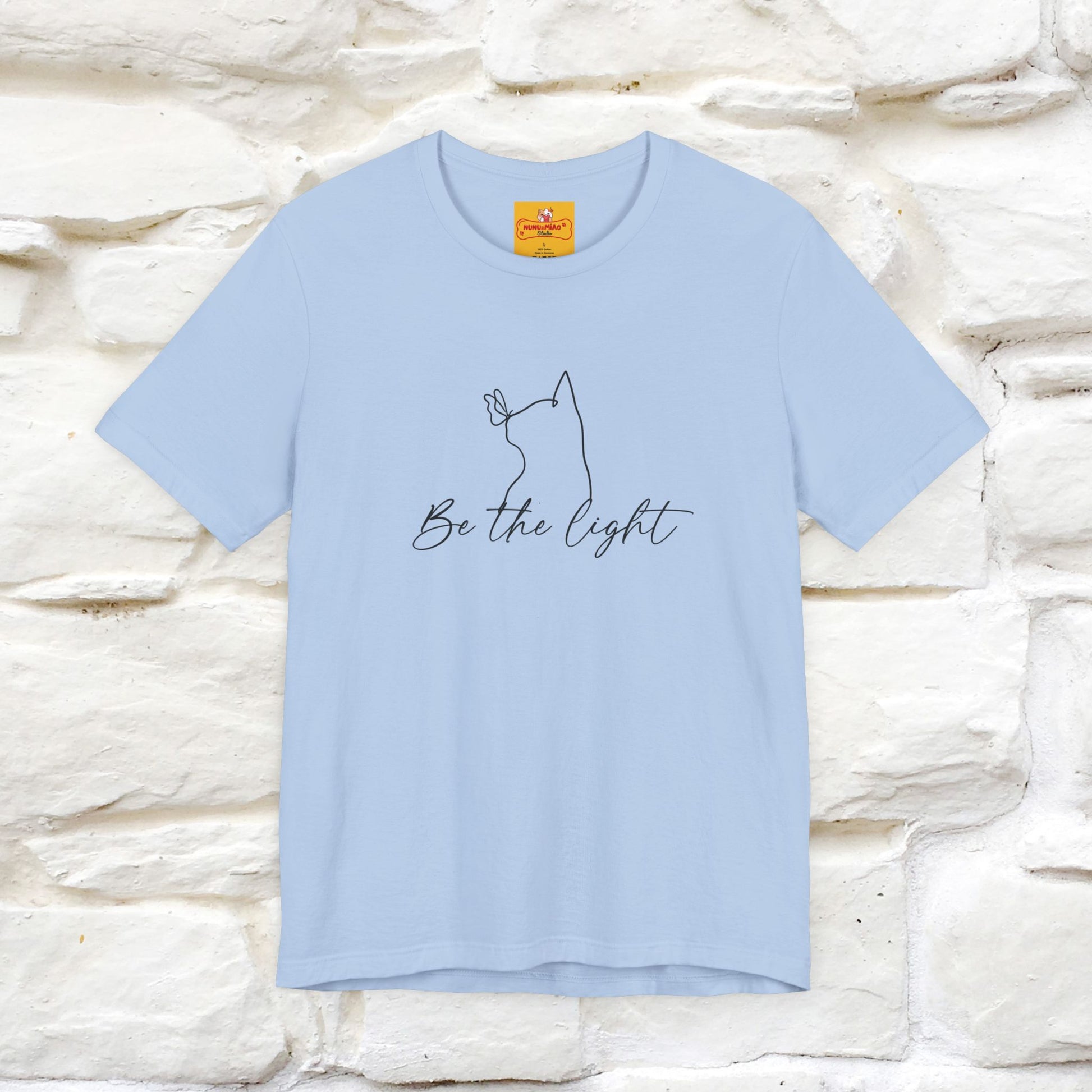 "Be The Light" Cat T-Shirt | Front & Back Design | Nunu&Miao Studio - Nunu&Miao Studio