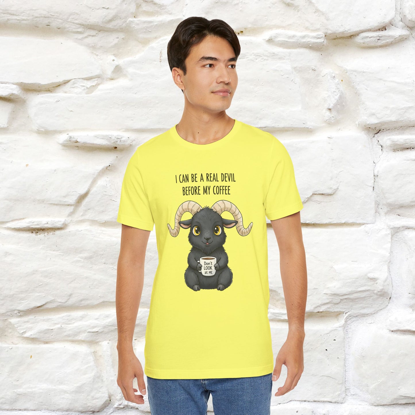 "I Can Be a Real Devil Before My Coffe" Funny T-shirt |Nunu&Miao Studio - Nunu&Miao Studio