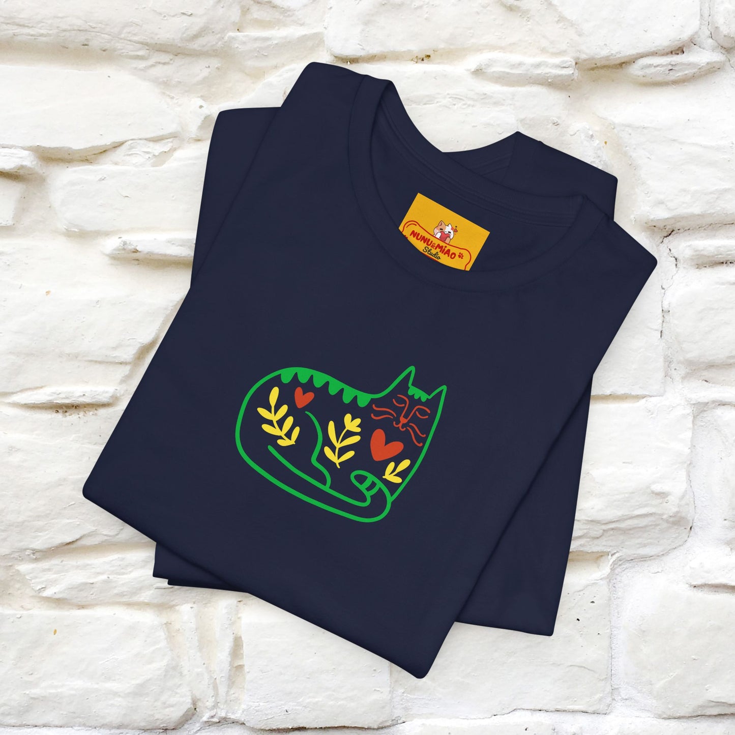 ''Floral Abstract'' Cat T-Shirt Front and Back Design | Nunu&Miao Studio - Nunu&Miao Studio
