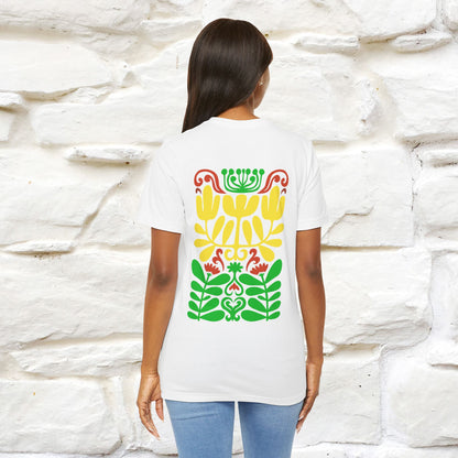 ''Floral Abstract'' Cat T-Shirt Front and Back Design | Nunu&Miao Studio - Nunu&Miao Studio