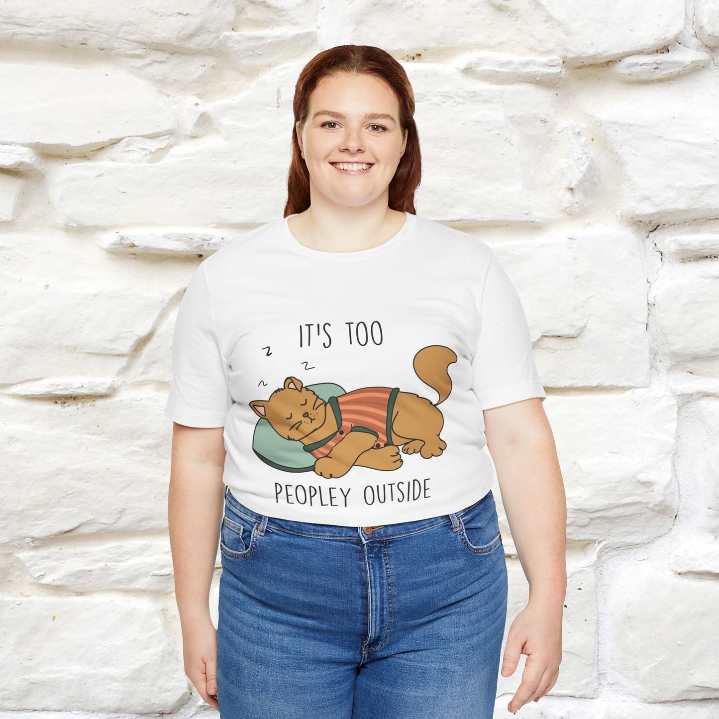 ''It’s Too Peopley Outside'' | Funny Cat T-Shirt | Nunu&Miao Studio - Nunu&Miao Studio