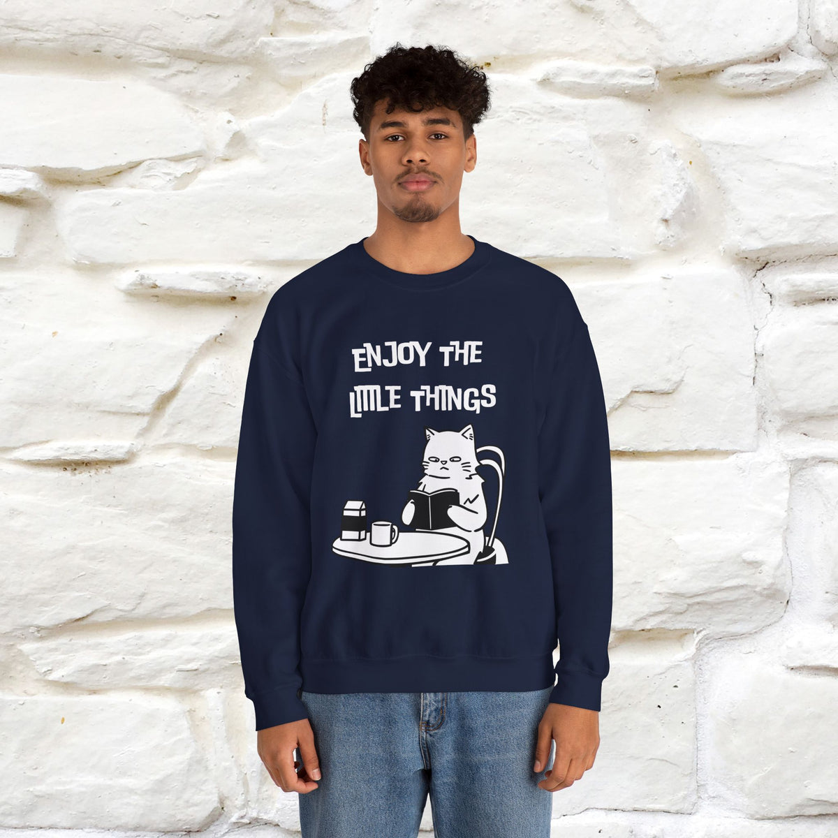 ''Enjoy the Little Things'' | Cute Cat Sweatshirt | Nunu&Miao Studio