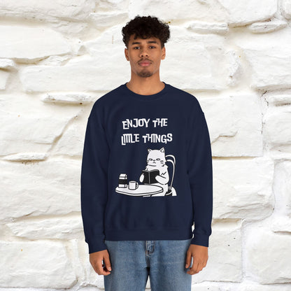 ''Enjoy the Little Things'' | Cute Cat Sweatshirt | Nunu&Miao Studio