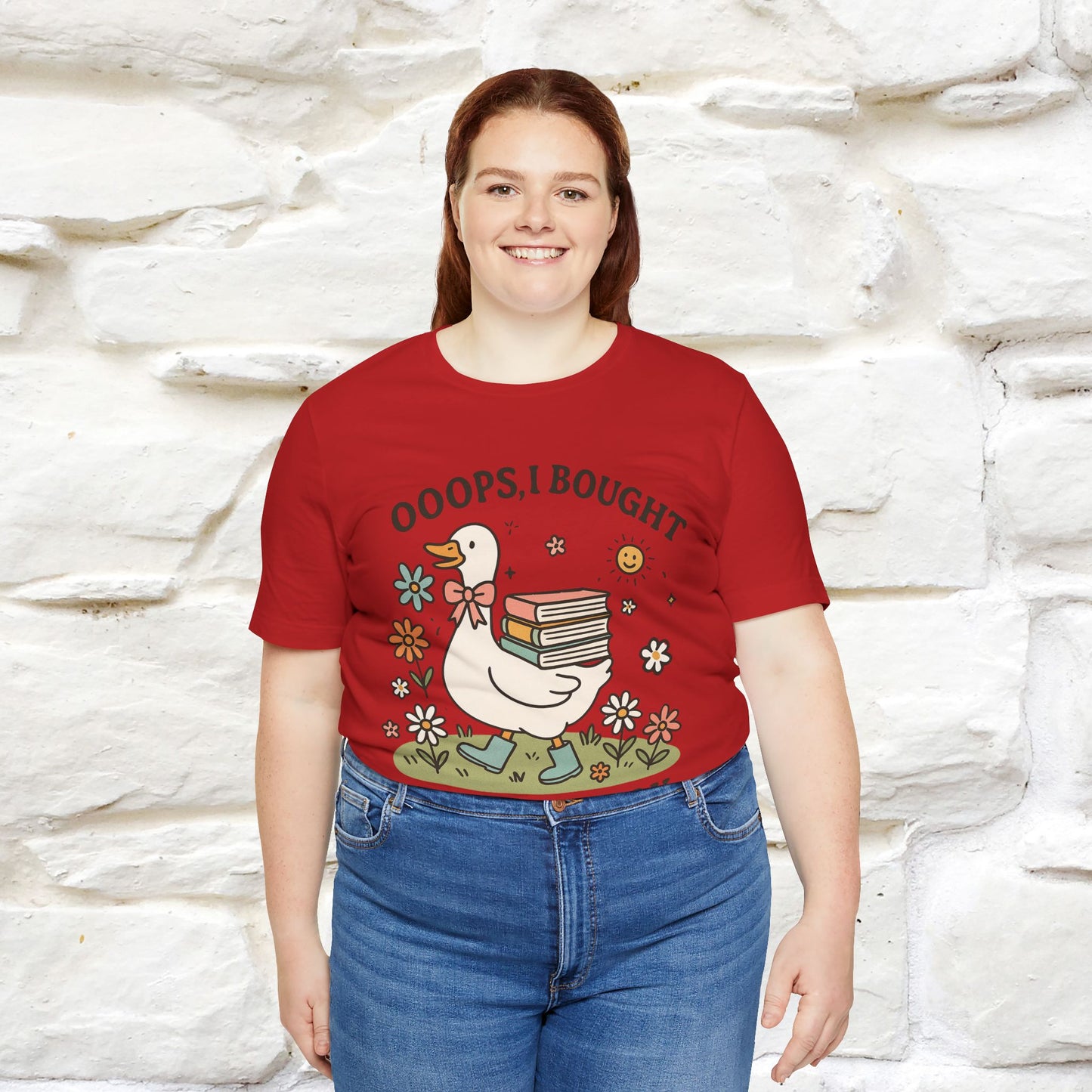 "Oooops I Bought Another Book" Funny Goose T-shirt |Nunu&Miao Studio - Nunu&Miao Studio