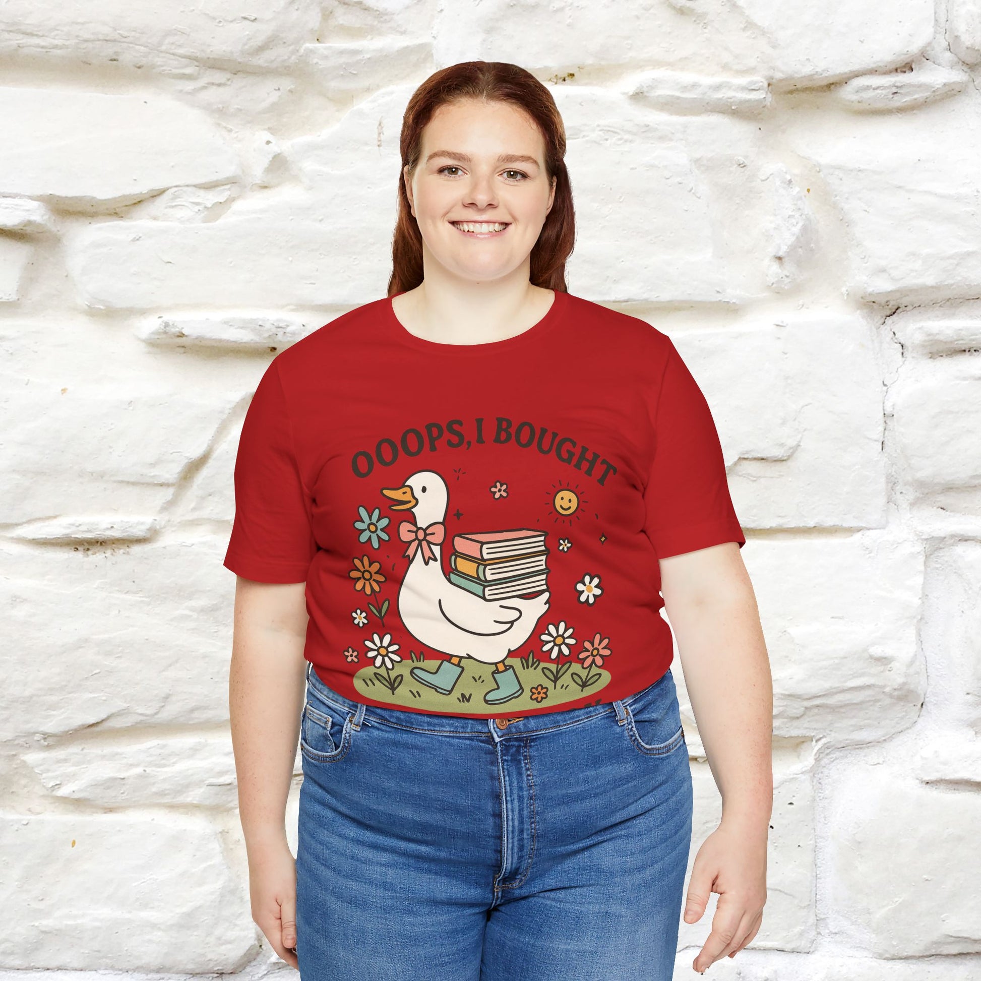 "Oooops I Bought Another Book" Funny Goose T-shirt |Nunu&Miao Studio - Nunu&Miao Studio