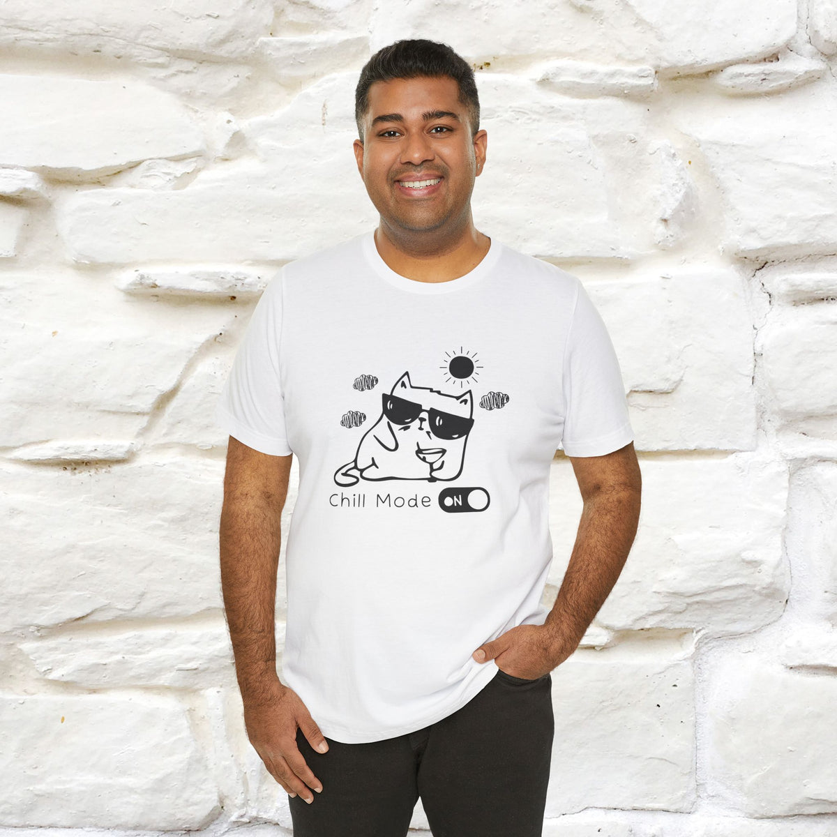 ''Chill Mode on'' Cat T-Shirt Front and Back Design | Nunu&Miao Studio