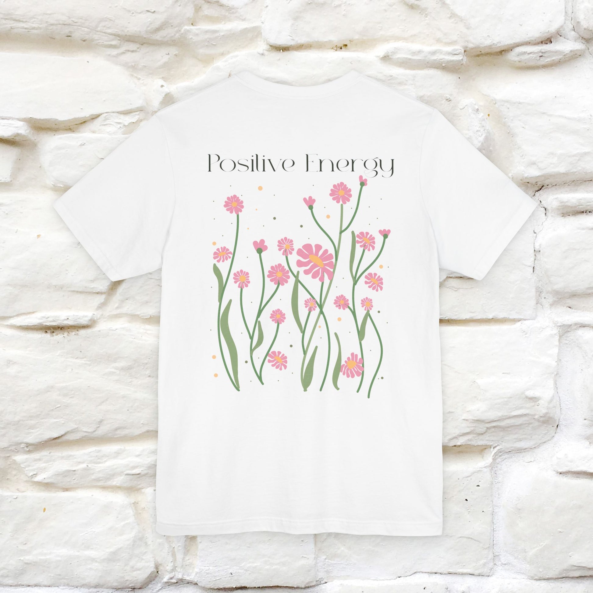 "Positive Energy'' Cat T-Shirt Front and Back Design | Nunu&Miao Studio - Nunu&Miao Studio