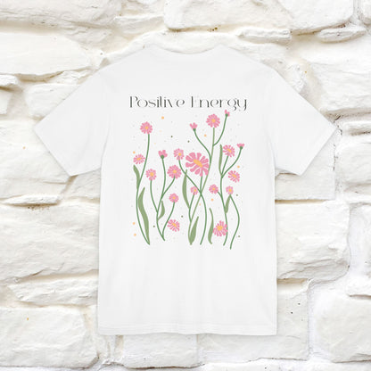 "Positive Energy'' Cat T-Shirt Front and Back Design | Nunu&Miao Studio - Nunu&Miao Studio