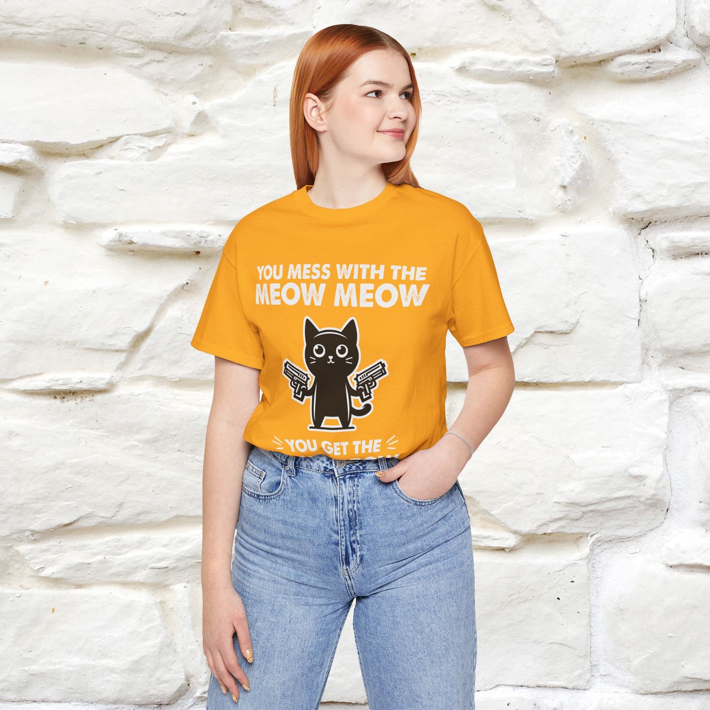 "You Mess With The Meow Meow, You Get The Peow Peow" Cat T-shirt |Nunu&Miao Studio - Nunu&Miao Studio