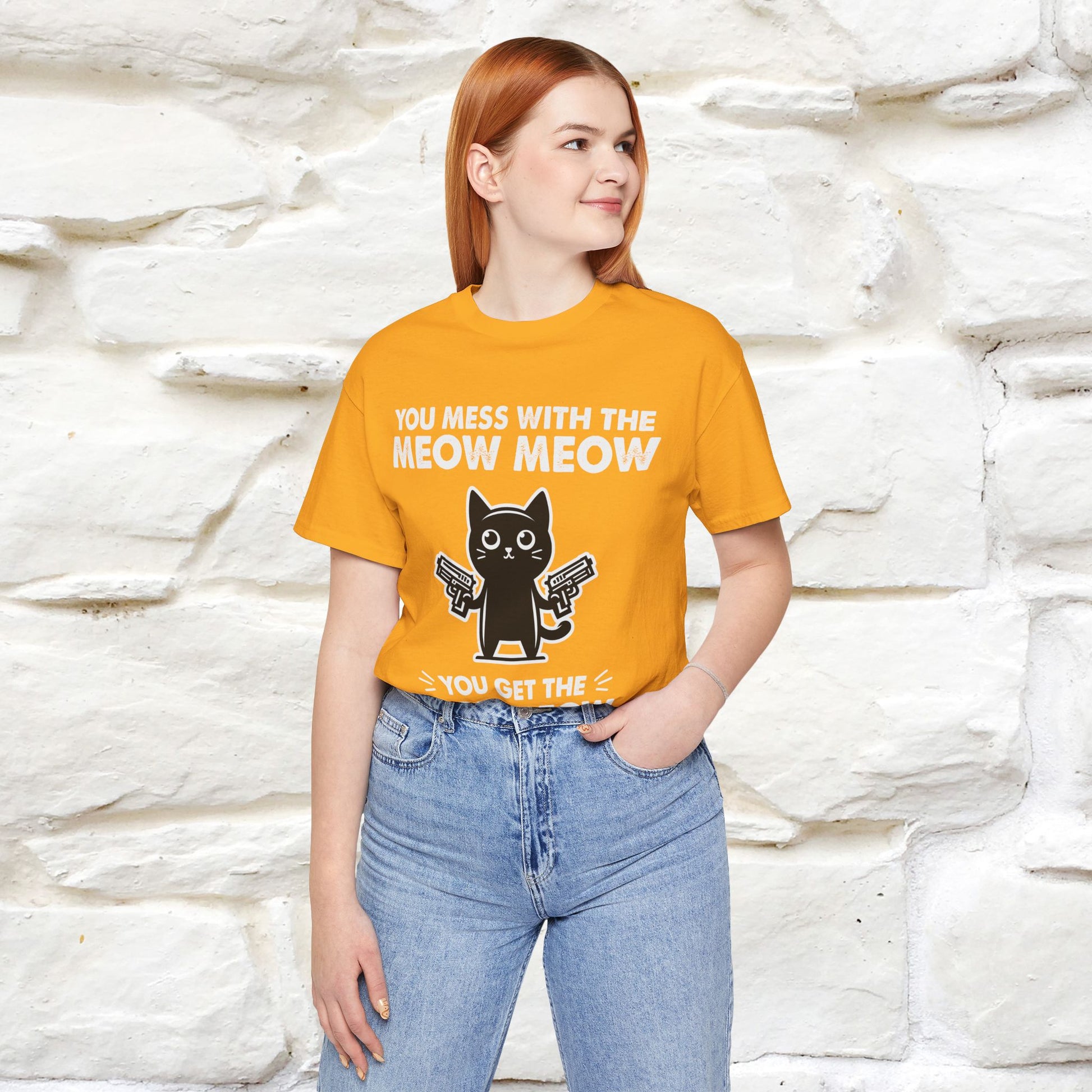 "You Mess With The Meow Meow, You Get The Peow Peow" Cat T-shirt |Nunu&Miao Studio - Nunu&Miao Studio