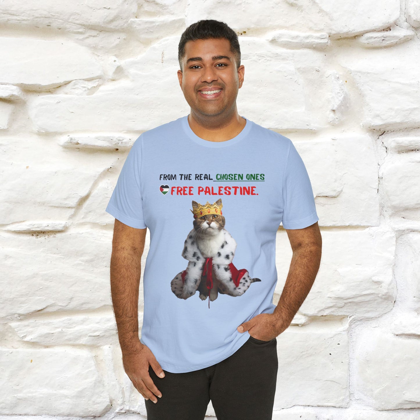 "From the real chosen ones  Free Palestine." Cat T-shirt |Nunu&Miao Studio - Nunu&Miao Studio