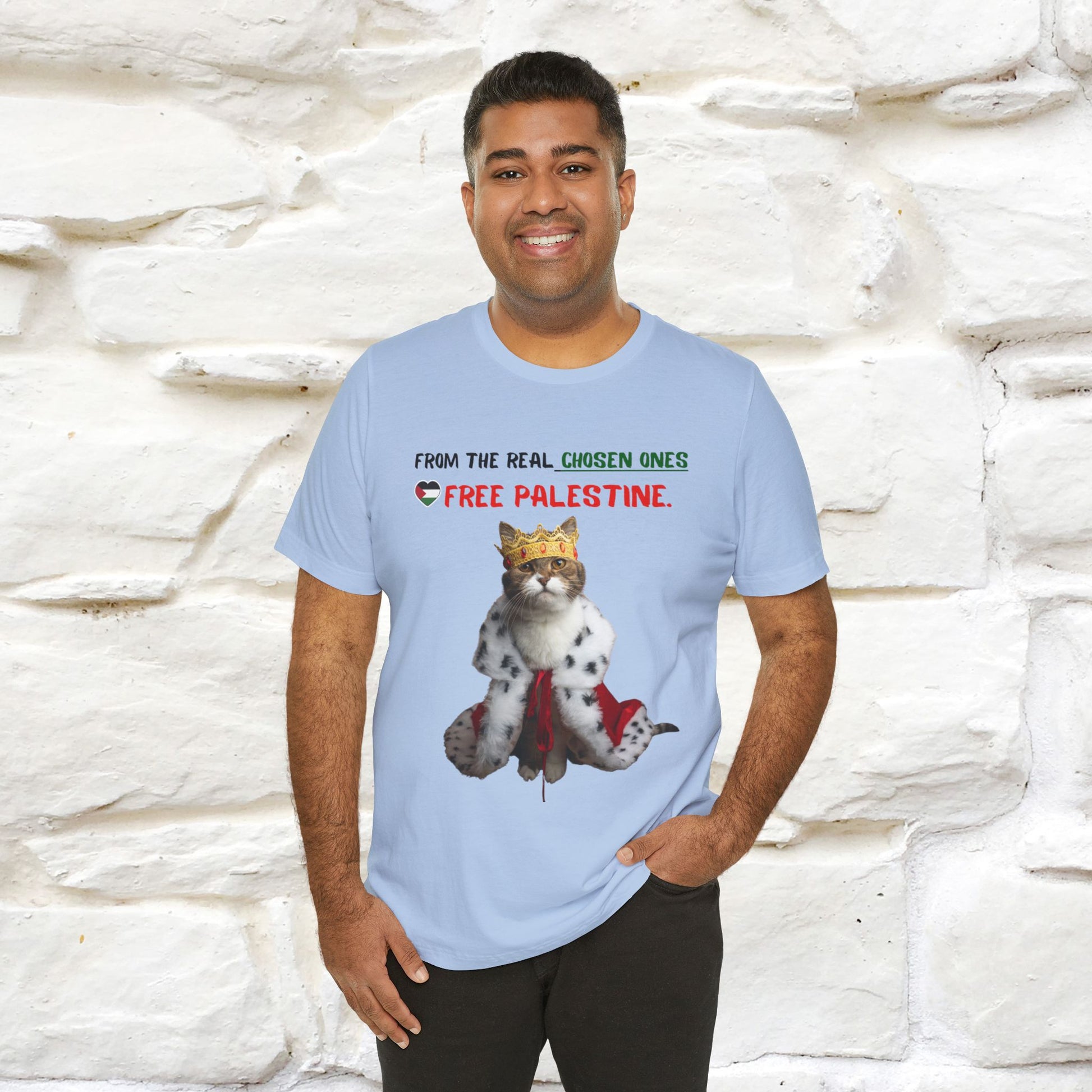 "From the real chosen ones  Free Palestine." Cat T-shirt |Nunu&Miao Studio - Nunu&Miao Studio