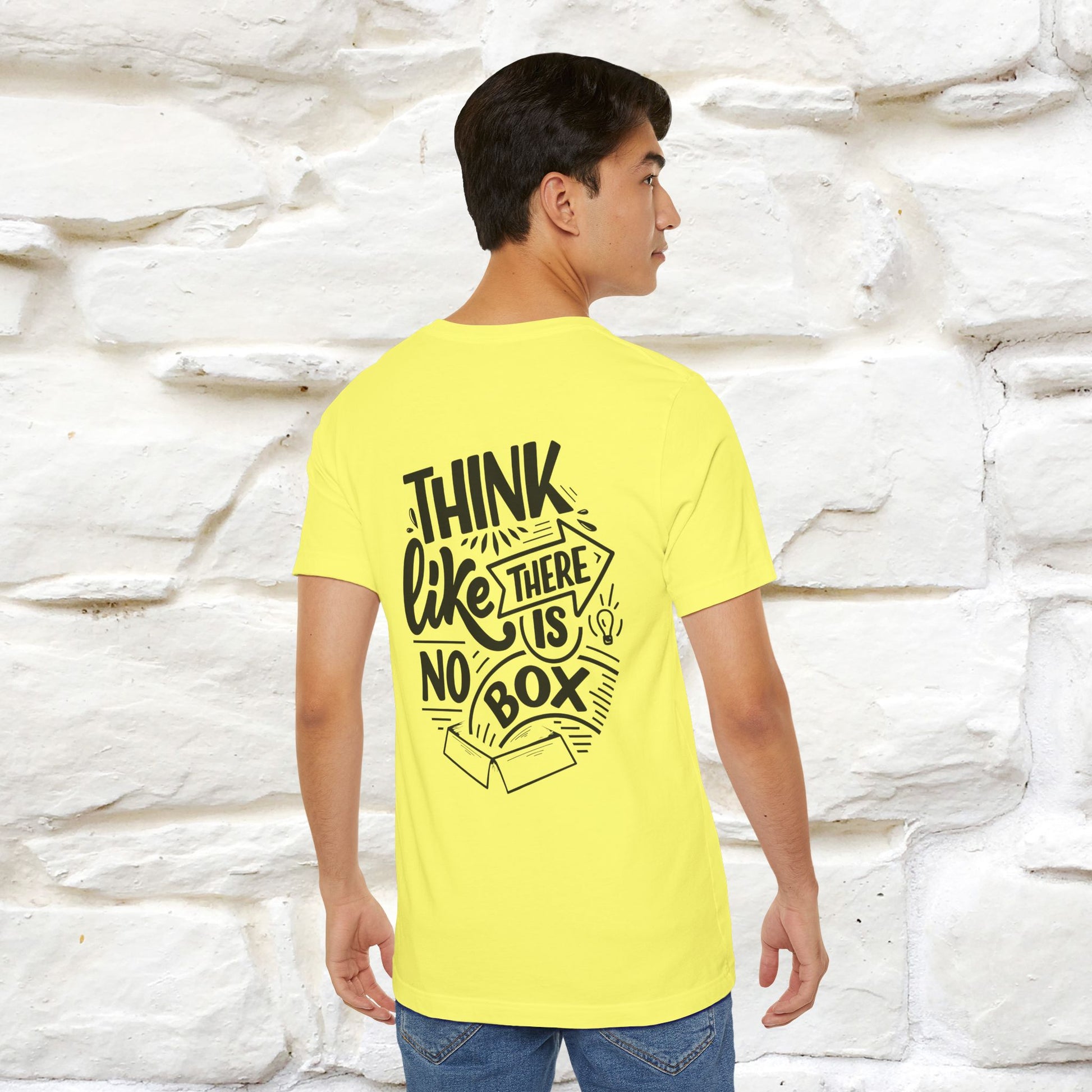 "Think Like There Is No Box" Cat T-Shirt| Front & Back Design | Nunu&Miao Studio - Nunu&Miao Studio