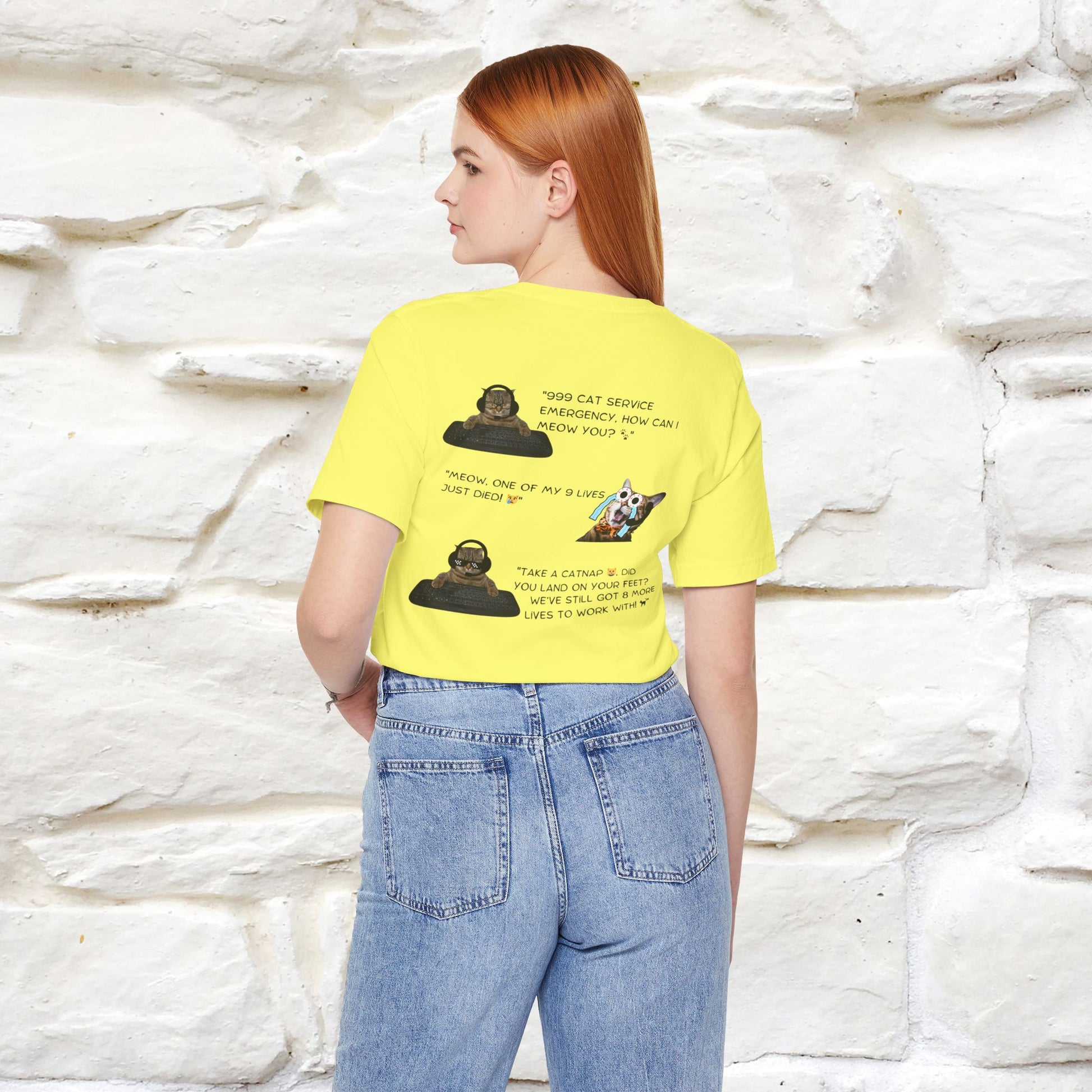 ''911 Emergency'' | Front & Back Design | Cat T-Shirt | Nunu&Miao Studio - Nunu&Miao Studio