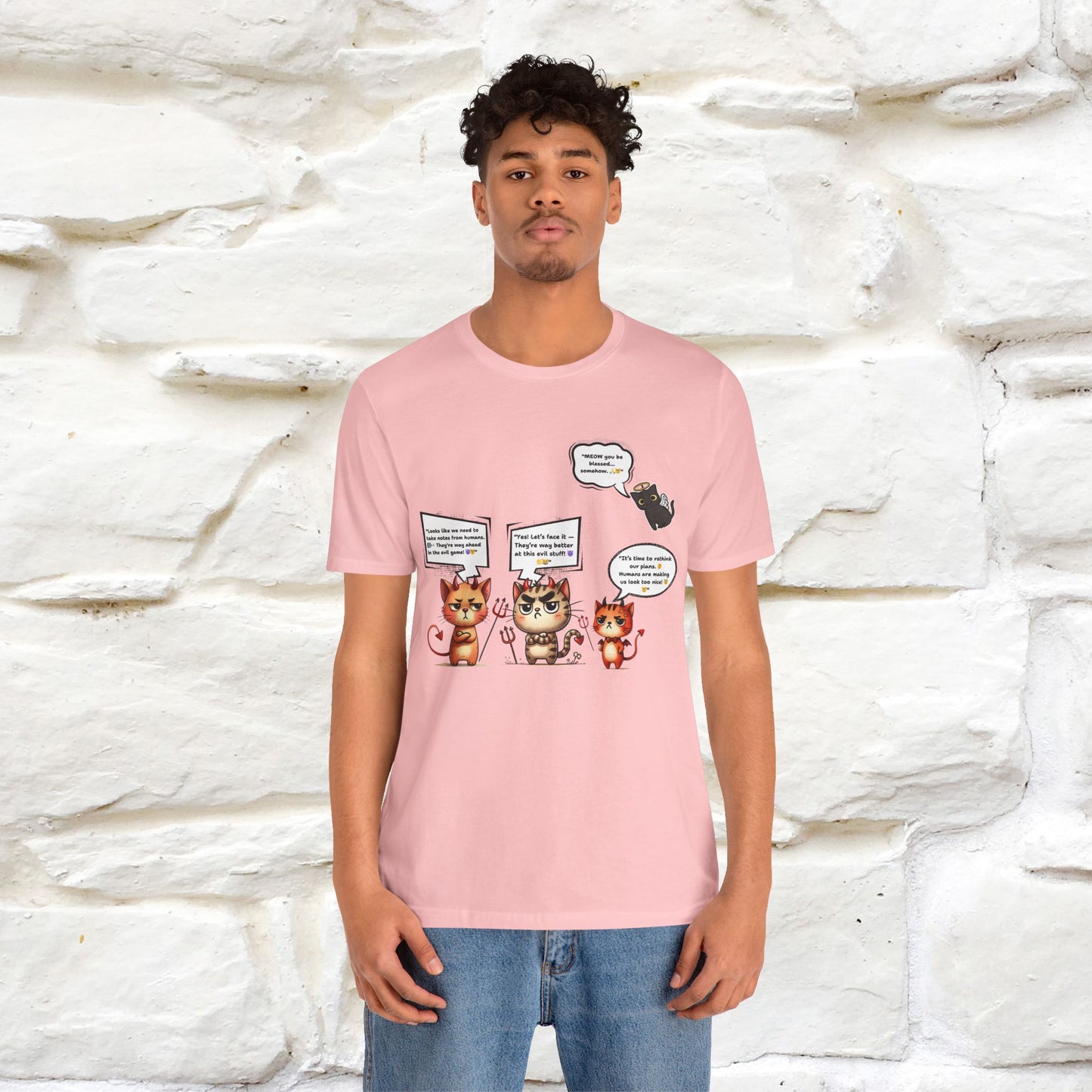 "Humans Are Way Ahead In The Evil Game! 😈😼" Cat  T-shirt |Nunu&Miao Studio - Nunu&Miao Studio