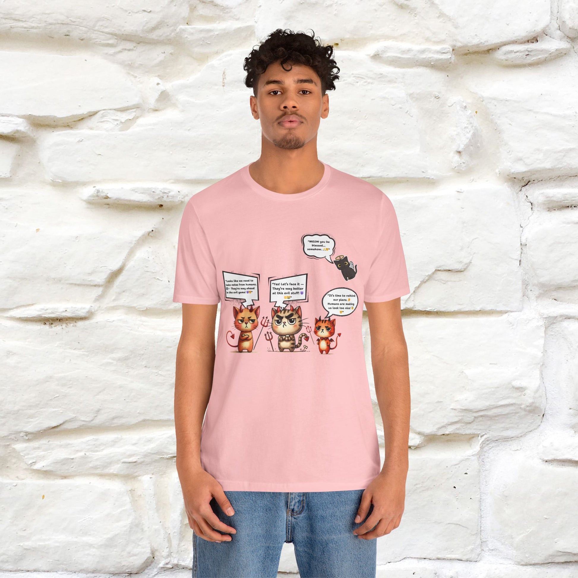 "Humans Are Way Ahead In The Evil Game! 😈😼" Cat  T-shirt |Nunu&Miao Studio - Nunu&Miao Studio