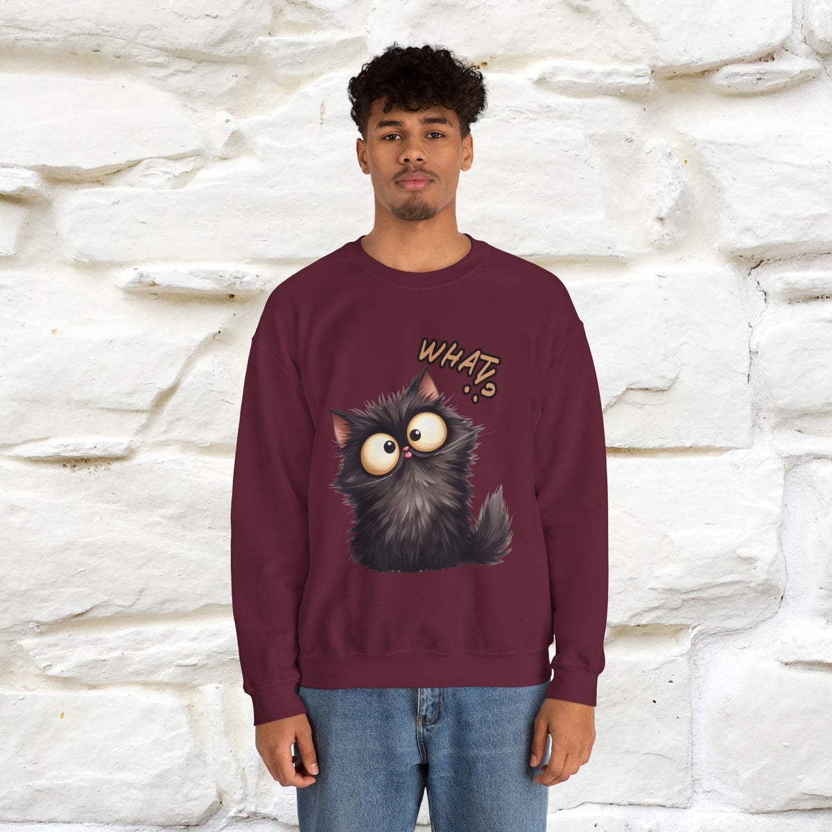 "What'' |Cat Sweatshirt | Nunu&Miao Studio
