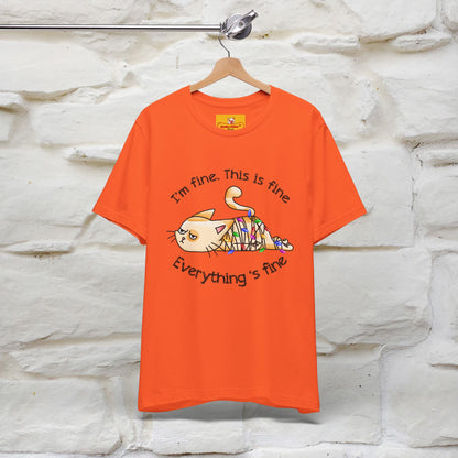 "This Is Fine" |Funny Cat T-Shirt | Nunu&Miao Studio