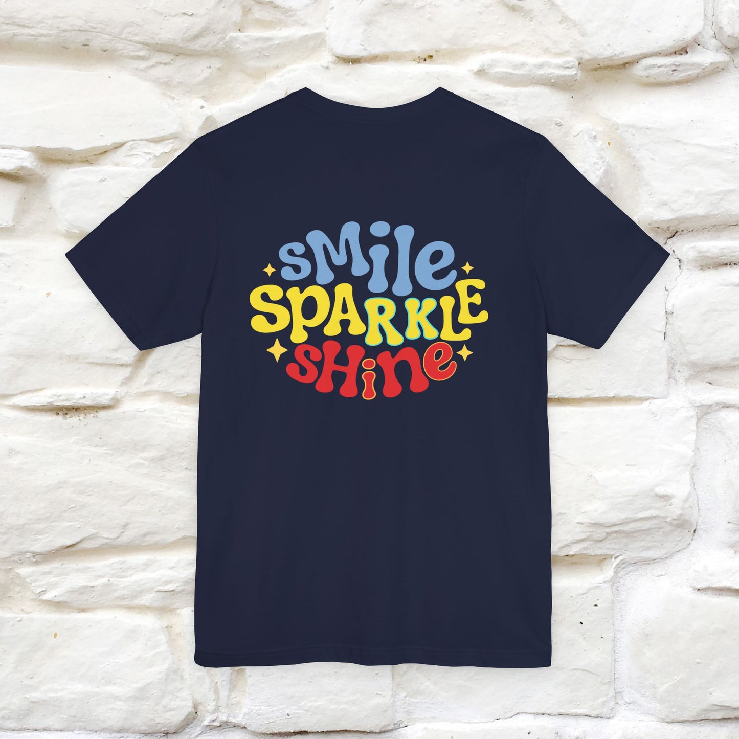 "Smile, Sparkle, Shine" Cat T-Shirt | Front & Back Design | Nunu&Miao Studio - Nunu&Miao Studio