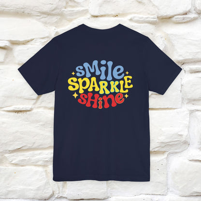 "Smile, Sparkle, Shine" Cat T-Shirt | Front & Back Design | Nunu&Miao Studio - Nunu&Miao Studio