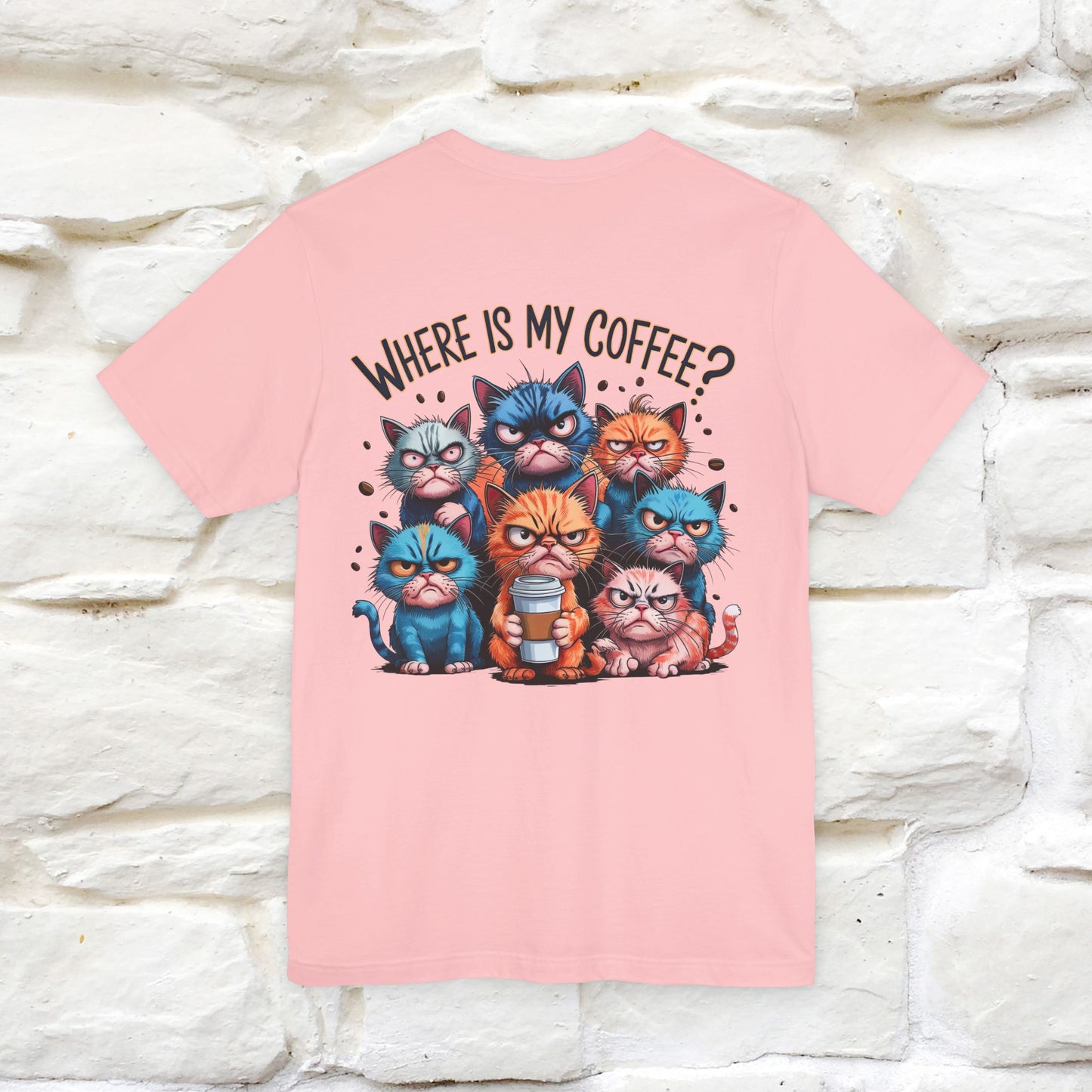 "Where Is My Coffe?" Cat T-Shirt | Front & Back Design | Nunu&Miao Studio