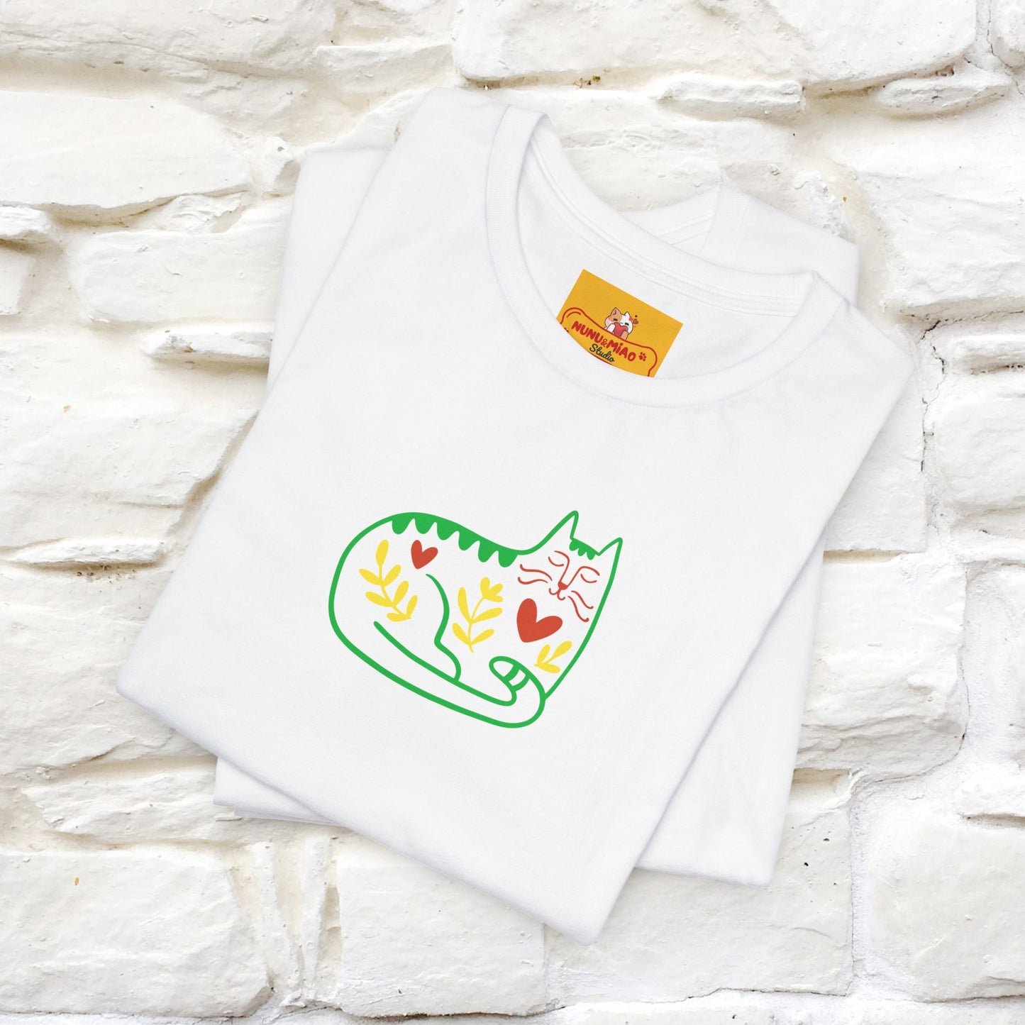 ''Floral Abstract'' Cat T-Shirt Front and Back Design | Nunu&Miao Studio - Nunu&Miao Studio