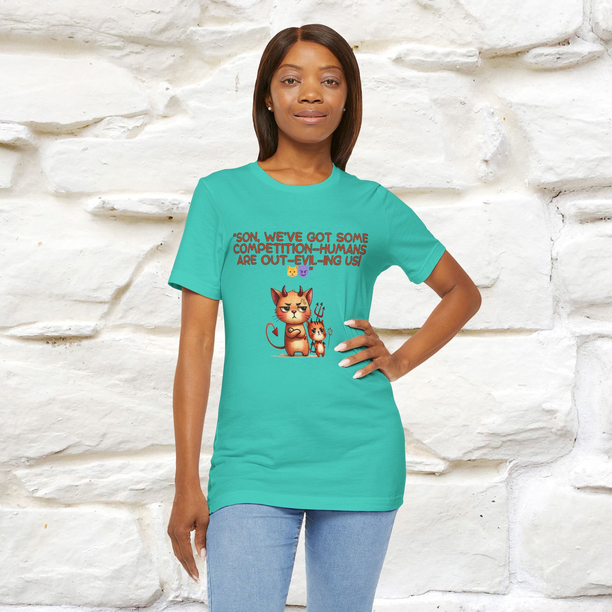 "Humans Are Out-Evil-Ing Us." Cat  T-shirt |Nunu&Miao Studio - Nunu&Miao Studio