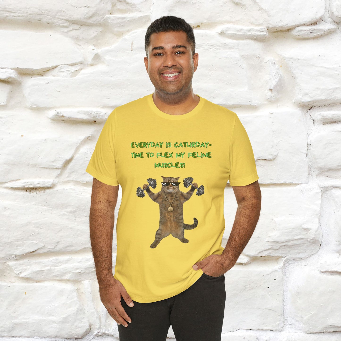 "Everyday Is Caturday – Flex My Feline Muscle"| Funny Cat T-Shirt  |Nunu&Miao Sudio - Nunu&Miao Studio