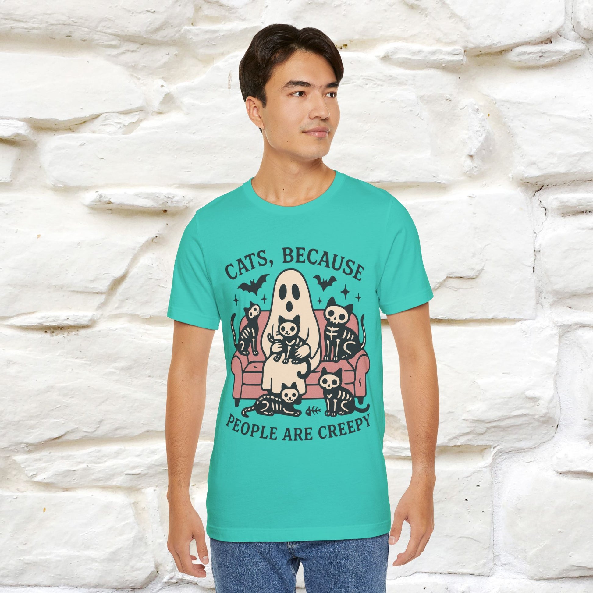 "Cat Because People Are Creepy" Halloween Cat T-shirt |Nunu&Miao Studio - Nunu&Miao Studio