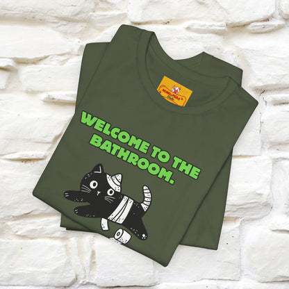 "Welcome To The Bathroom..."Funny  Cat T-shirt |Nunu&Miao Studio - Nunu&Miao Studio