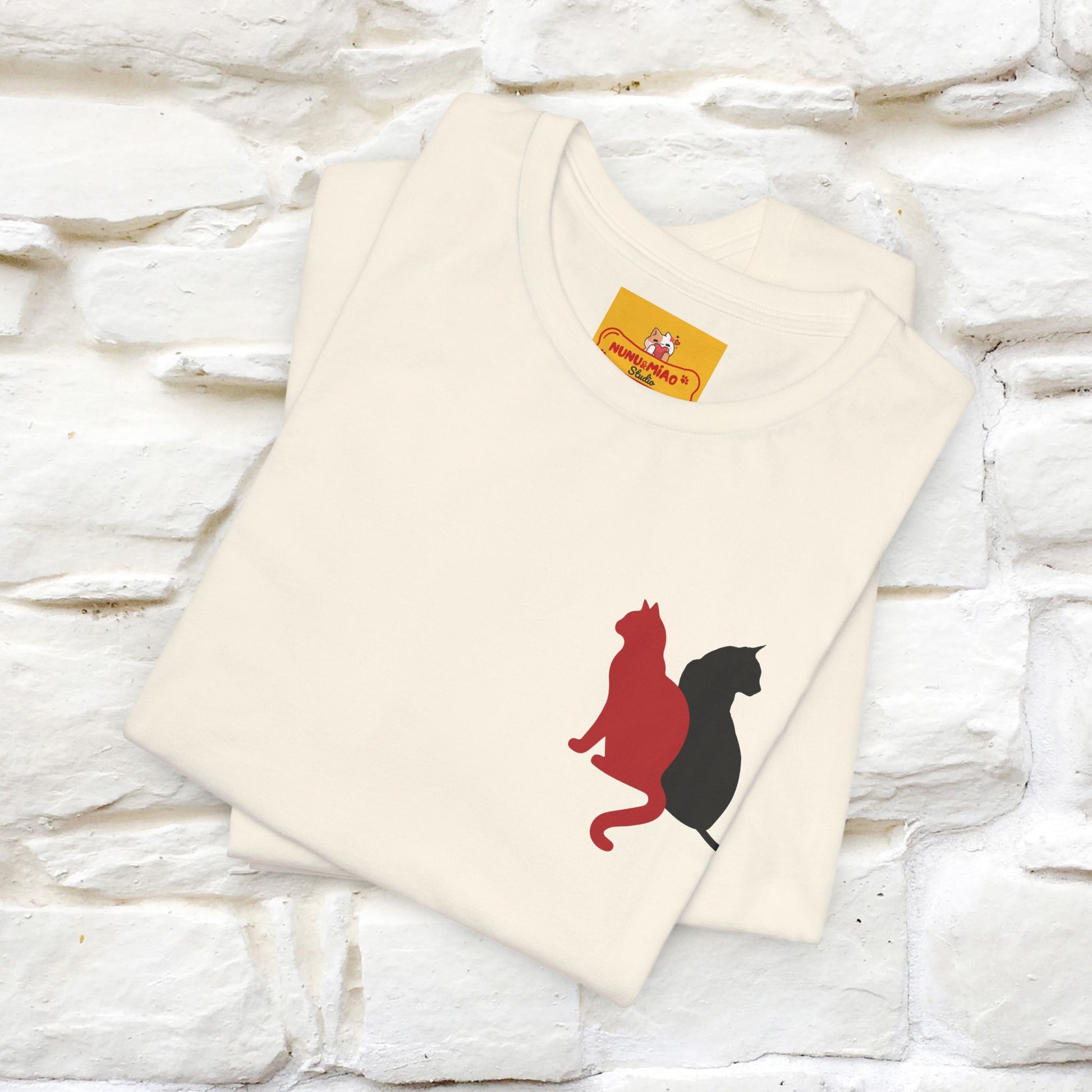 ''Modern Shapes'' Cat T-Shirt Front and Back Design | Nunu&Miao Studio - Nunu&Miao Studio