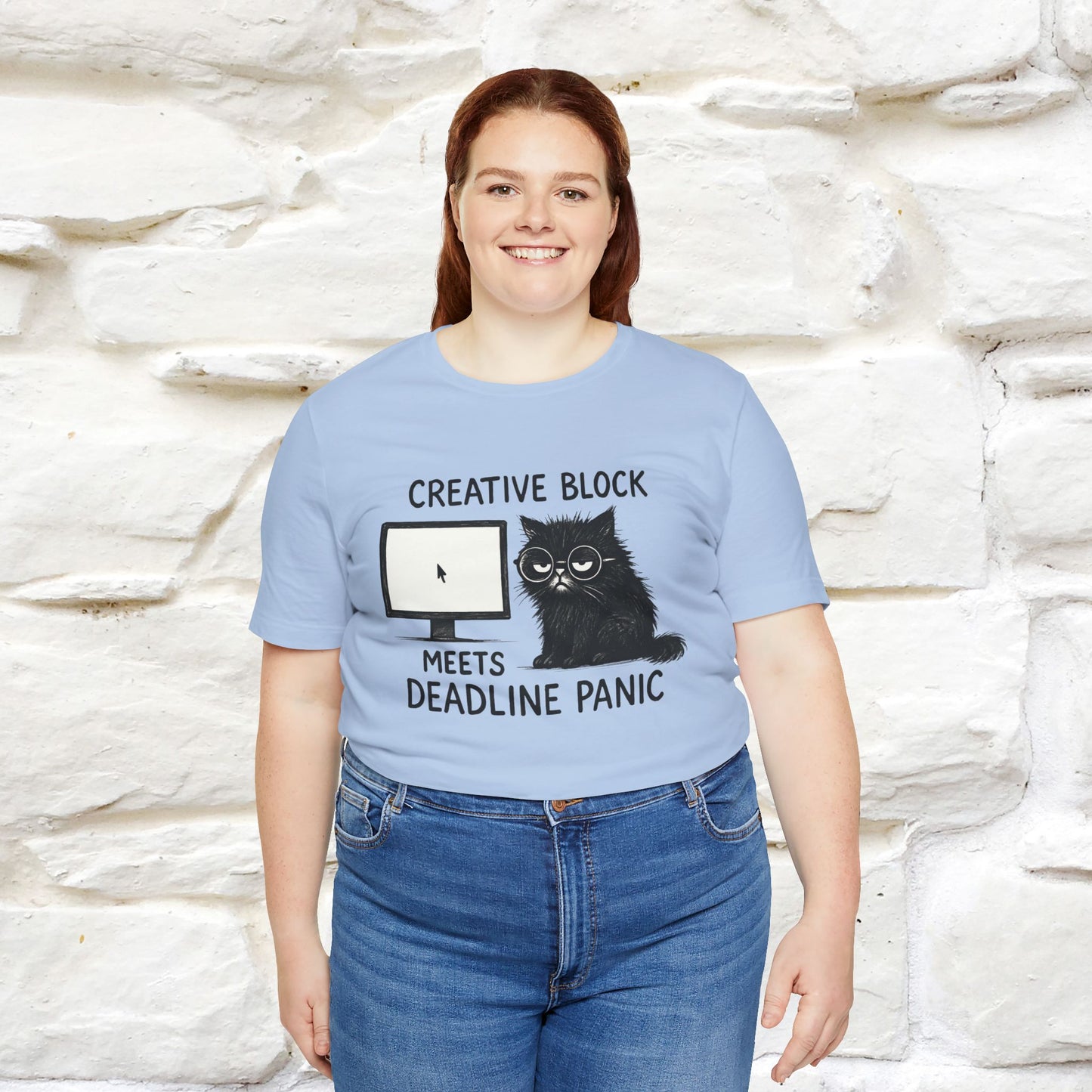 "Creative Block Meets Deadline..." |Cat T-Shirt | Nunu&Miao Studio - Nunu&Miao Studio