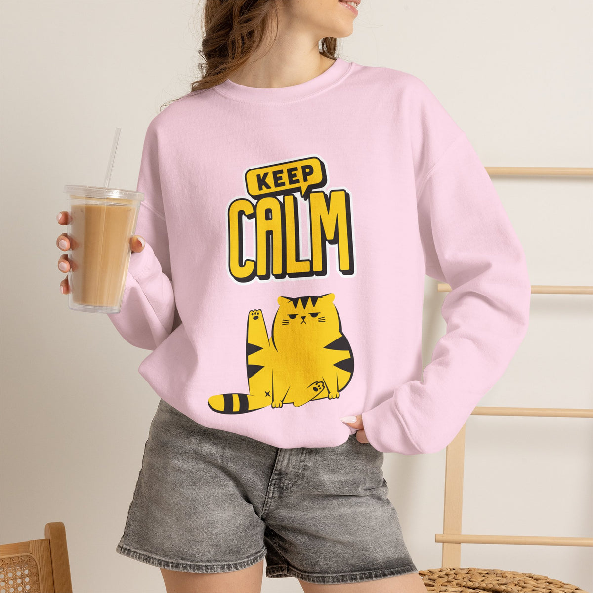 "Keep Calm'' |Cat Sweatshirt | Nunu&Miao Studio