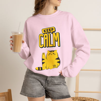 "Keep Calm'' |Cat Sweatshirt | Nunu&Miao Studio