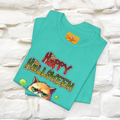 "Angry Cat Happy Halloween" Cat  T-shirt |Nunu&Miao Studio - Nunu&Miao Studio