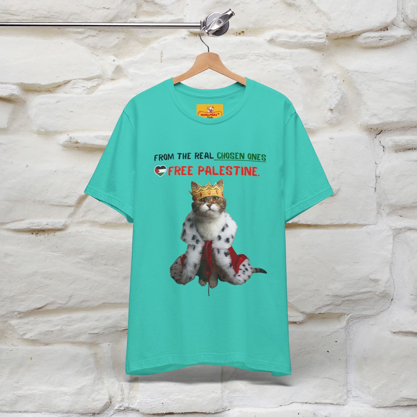 "From the real chosen ones  Free Palestine." Cat T-shirt |Nunu&Miao Studio - Nunu&Miao Studio
