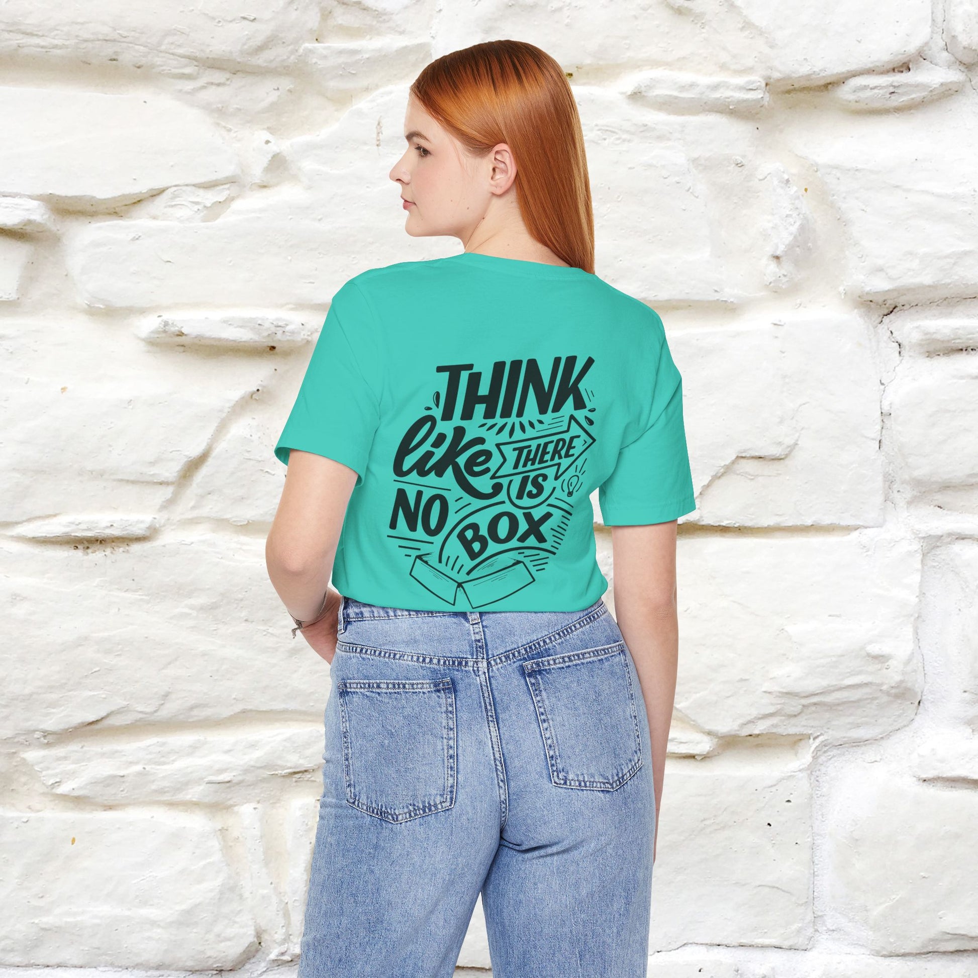 "Think Like There Is No Box" Cat T-Shirt| Front & Back Design | Nunu&Miao Studio - Nunu&Miao Studio