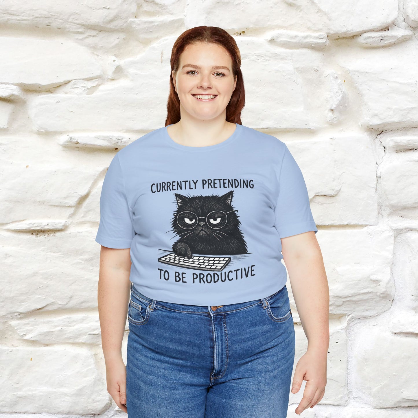"Currently Pretending To Be Productive" |Cat T-Shirt | Nunu&Miao Studio - Nunu&Miao Studio