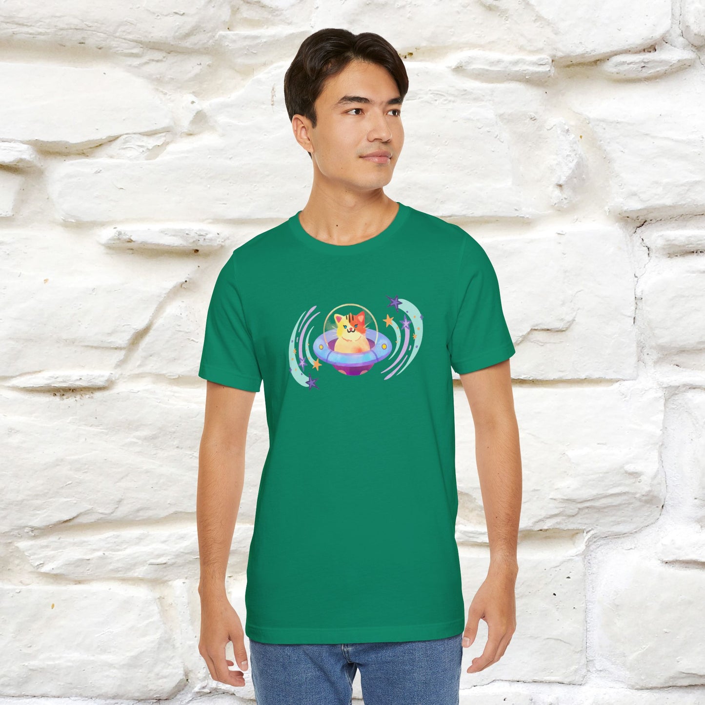 "Stay Positive'' Cat T-Shirt | Front & Back Design | Nunu&Miao Studio - Nunu&Miao Studio