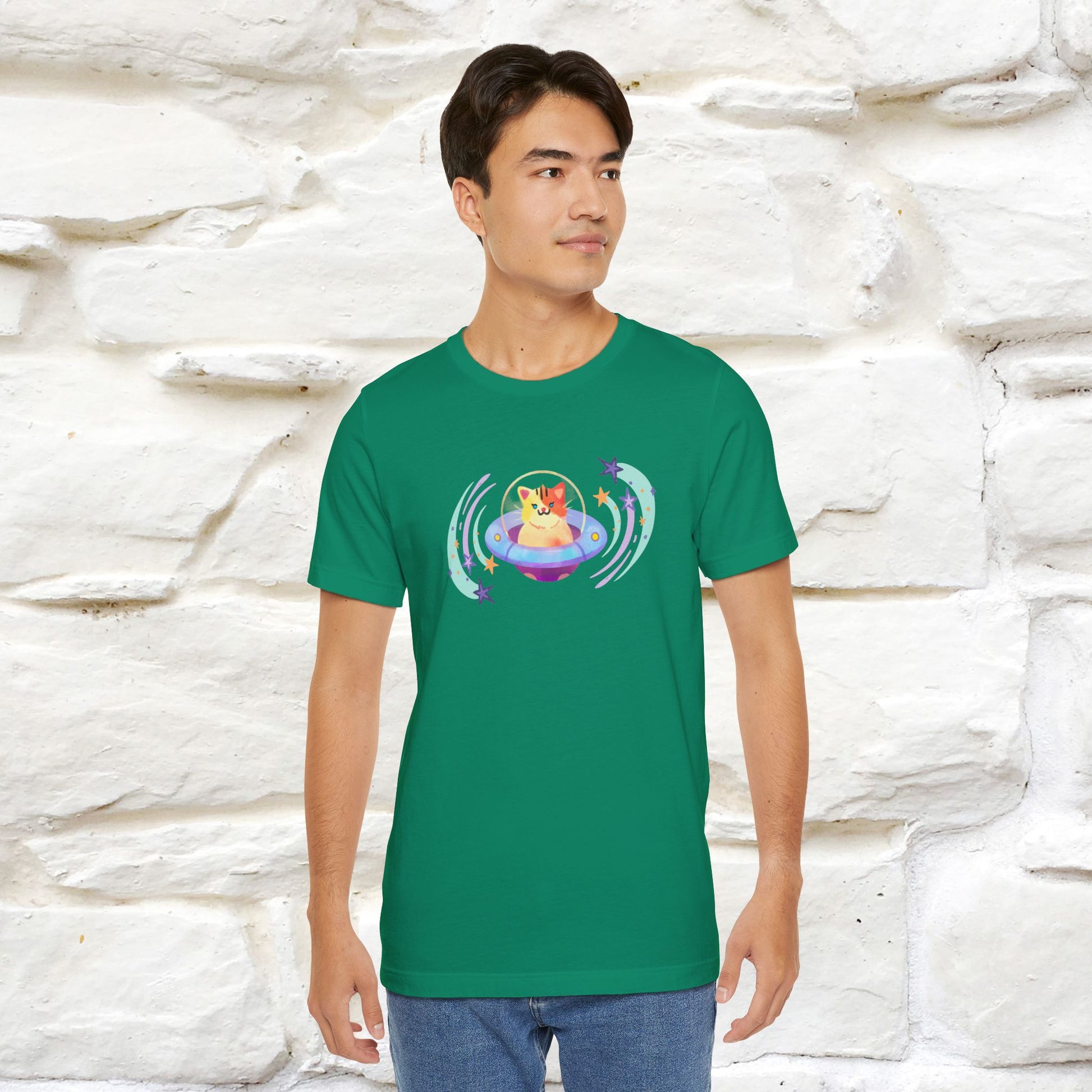 "Stay Positive'' Cat T-Shirt | Front & Back Design | Nunu&Miao Studio - Nunu&Miao Studio