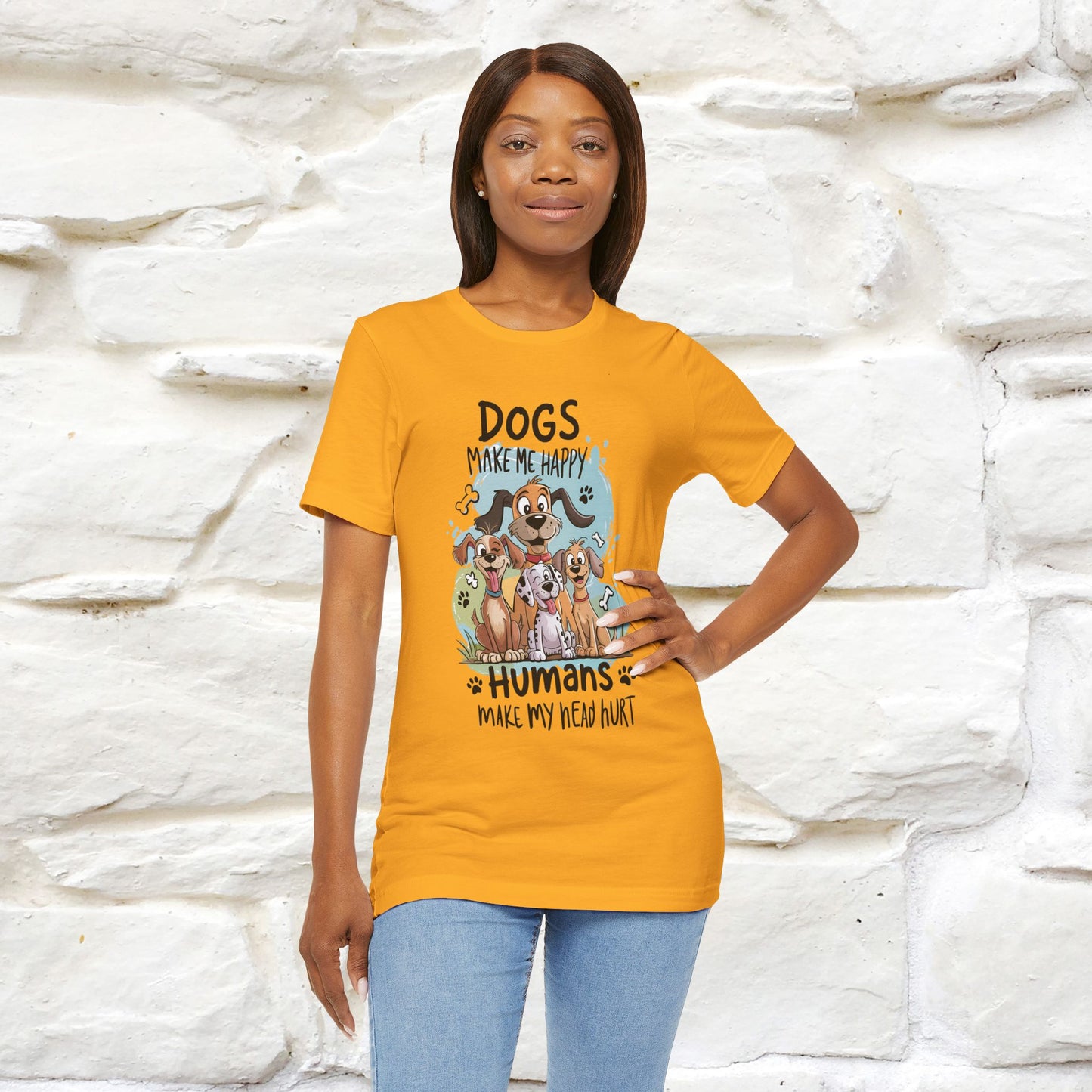 " Dogs Make Me Happy ..."  T-shirt |Nunu&Miao Studio - Nunu&Miao Studio