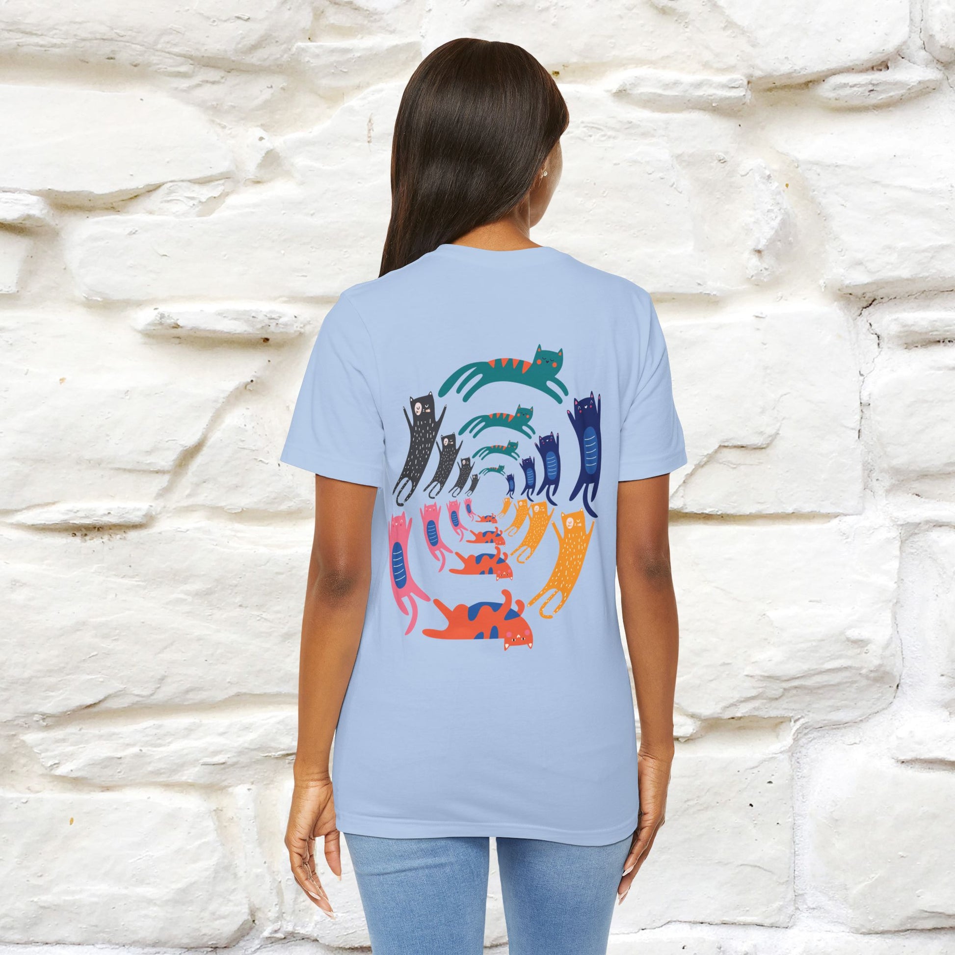 "The Hypnotic Meow'' Cat T-Shirt Front and Back Design | Nunu&Miao Studio - Nunu&Miao Studio