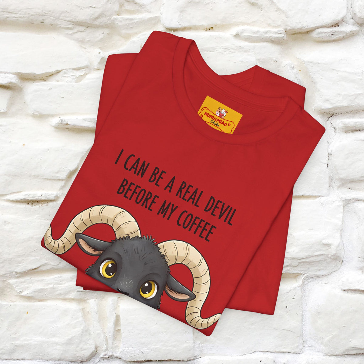 "I Can Be a Real Devil Before My Coffe" Funny T-shirt |Nunu&Miao Studio