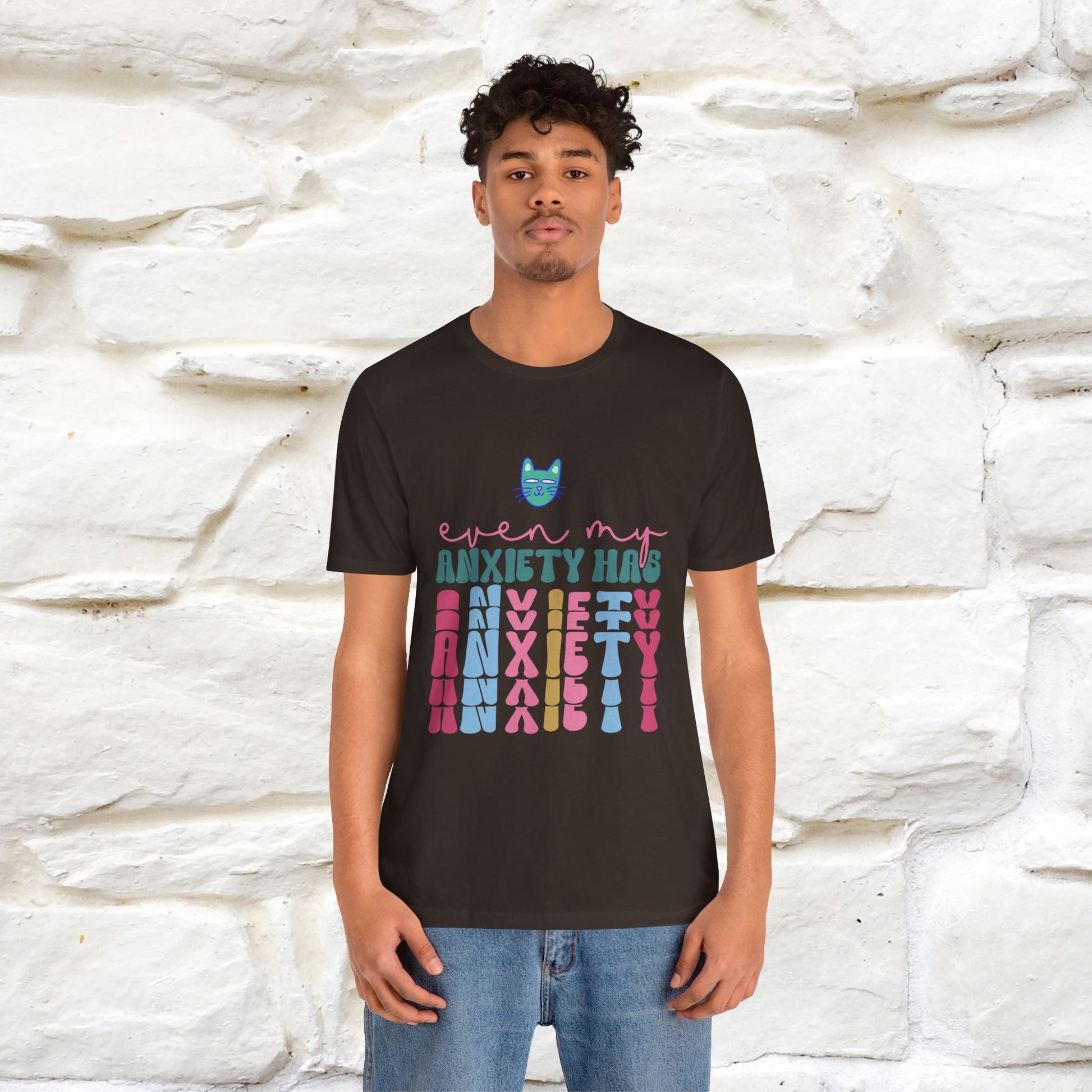 "Even My Anxiety Has Anxiety" Cat T-shirt | Nunu&Miao Studio - Nunu&Miao Studio