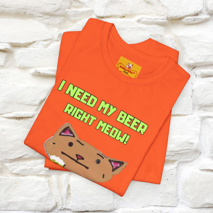 "I Need My Beer Right Meow!" Cat  T-shirt |Nunu&Miao Studio - Nunu&Miao Studio