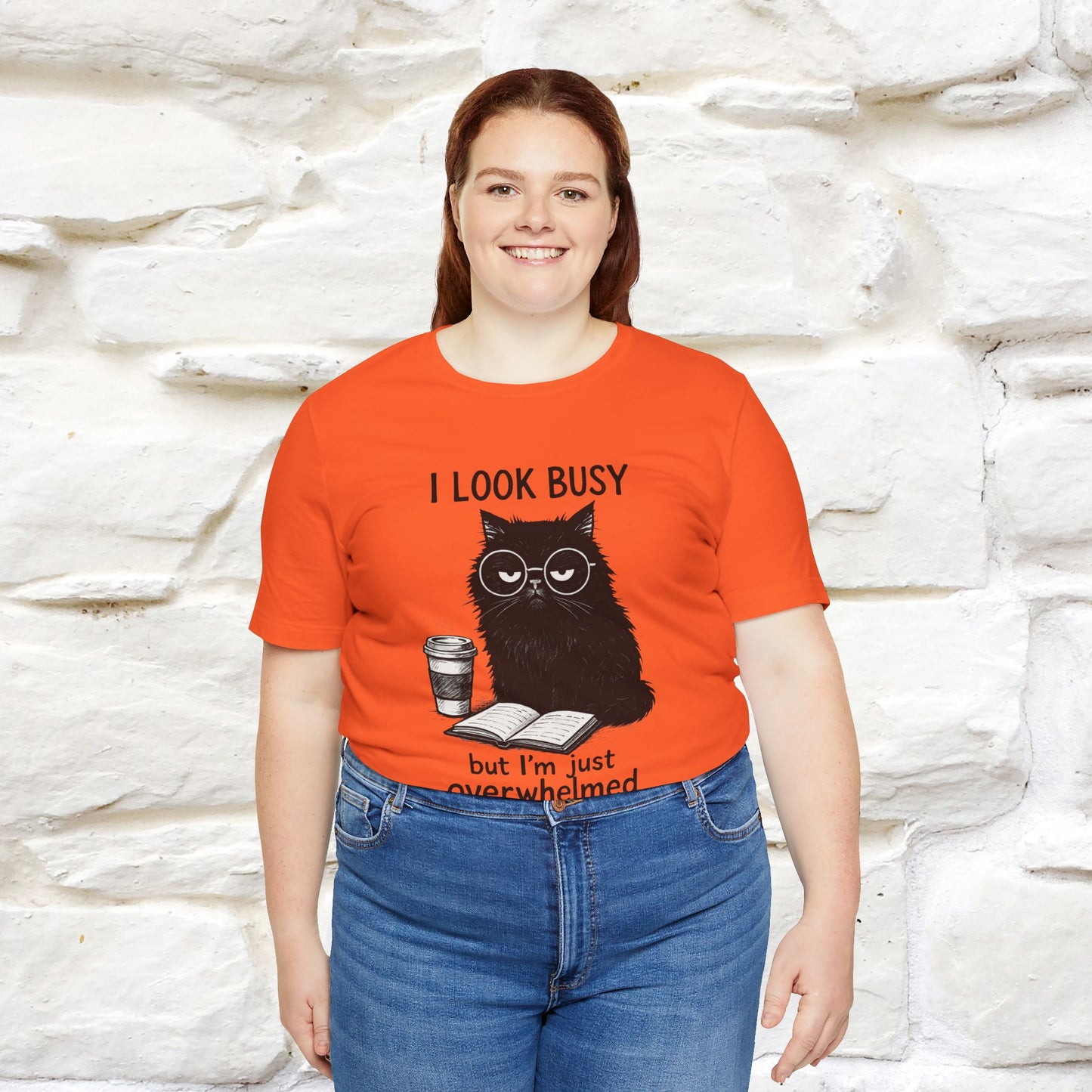 "I Look Busy But I'm Just Overwhelmed" |Cat T-Shirt | Nunu&Miao Studio - Nunu&Miao Studio